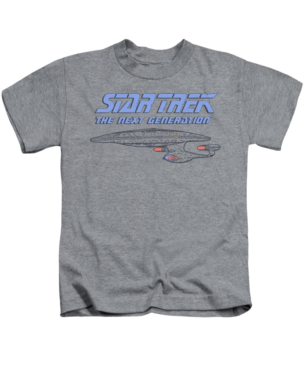 Star Trek Kids T-Shirt featuring the digital art Star Trek - Distressed Tng by Brand A