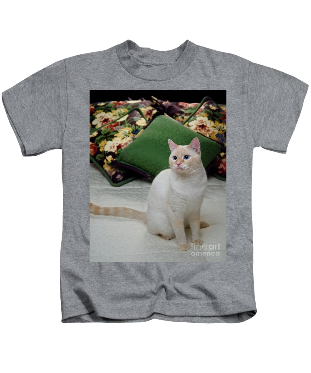 Blue Eyes Kids T-Shirt featuring the photograph Flame Point Siamese Cat #11 by Amy Cicconi