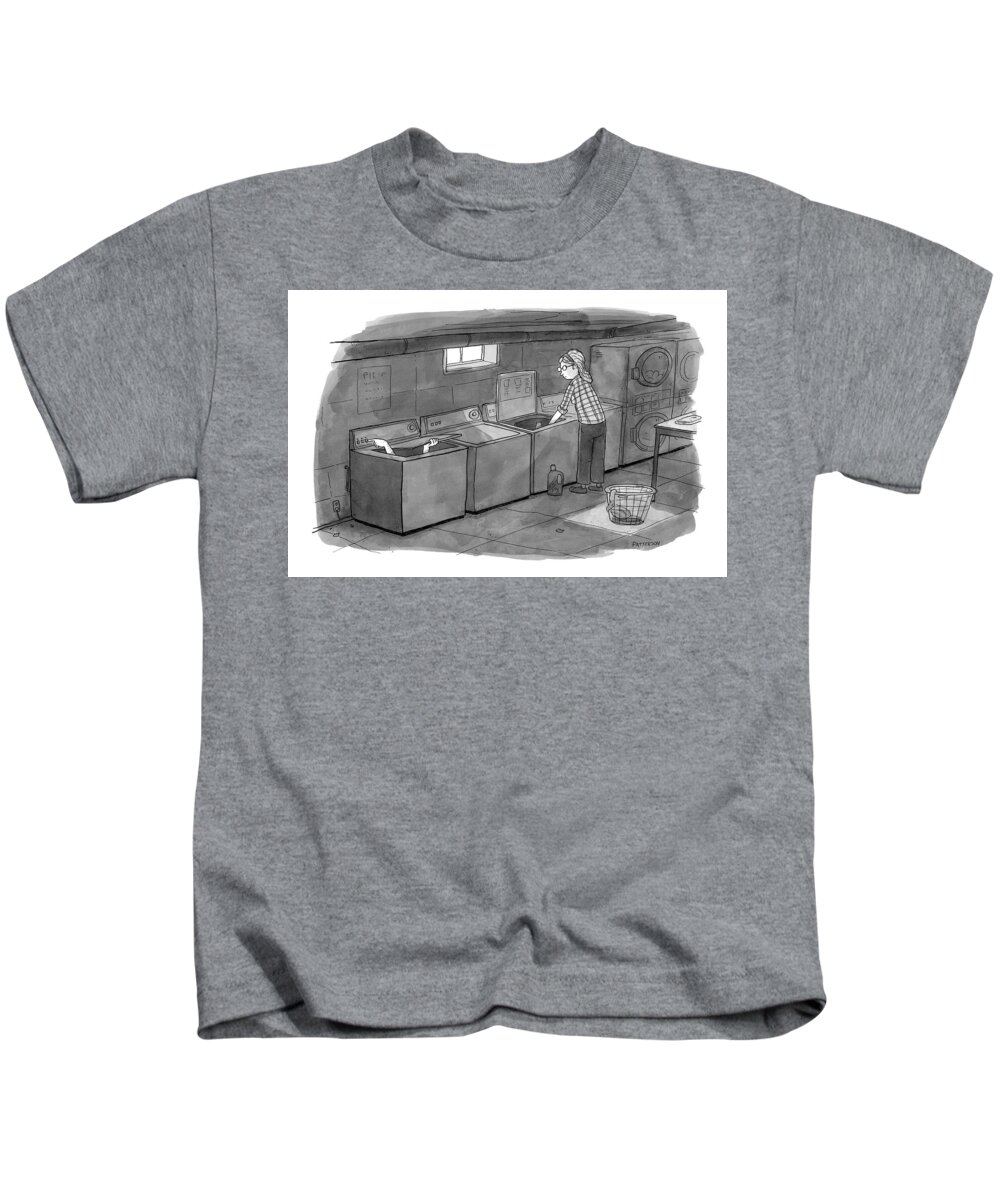 Fingers Kids T-Shirt featuring the drawing New Yorker September 28th, 2009 by Jason Patterson