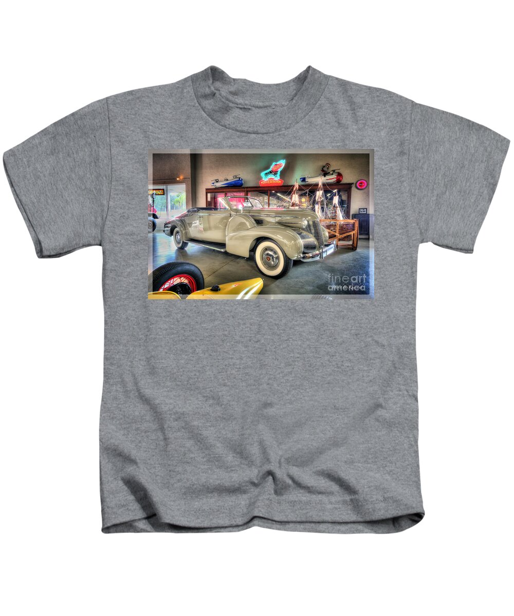 1939 Cadillac Kids T-Shirt featuring the photograph 1939 Cadillac by Arttography LLC
