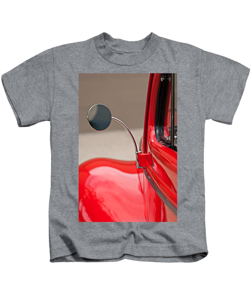 1940 Ford Deluxe Coupe Rear View Mirror Kids T-Shirt featuring the photograph 1940 Ford Deluxe Coupe Rear View Mirror by Jill Reger