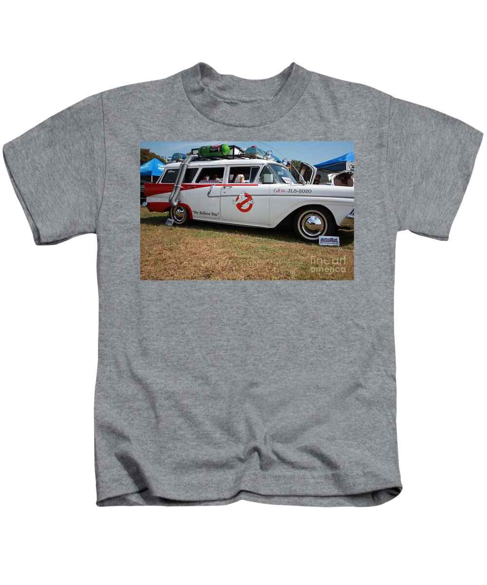 1958 Ford Suburban Ghostbusters Car Kids T-Shirt featuring the photograph 1958 Ford Suburban Ghostbusters Car by John Telfer