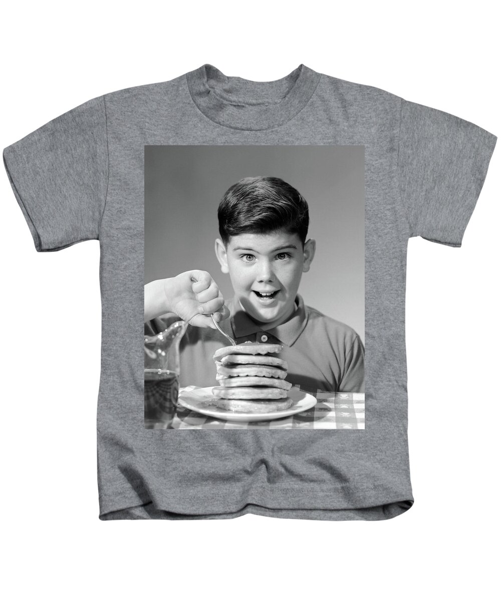 Photography Kids T-Shirt featuring the photograph 1960s Smiling Portrait Boy Sitting by Vintage Images