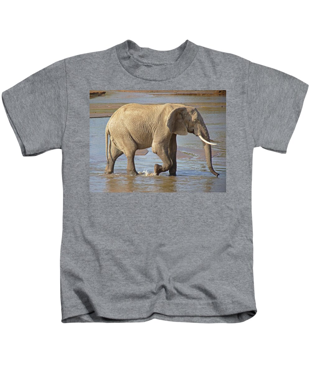 Elephant Kids T-Shirt featuring the photograph African elephant #2 by Tony Murtagh