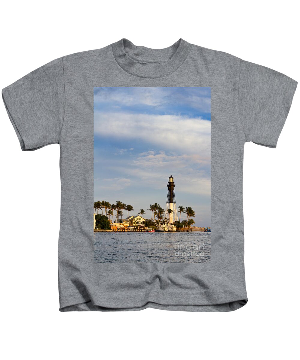 Lighthouse Kids T-Shirt featuring the photograph Hillsboro Inlet Lighthouse #1 by Les Palenik