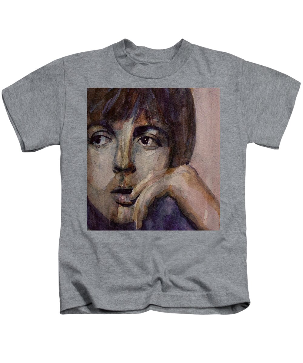 Paul Mccartney Kids T-Shirt featuring the painting Yesterday by Paul Lovering