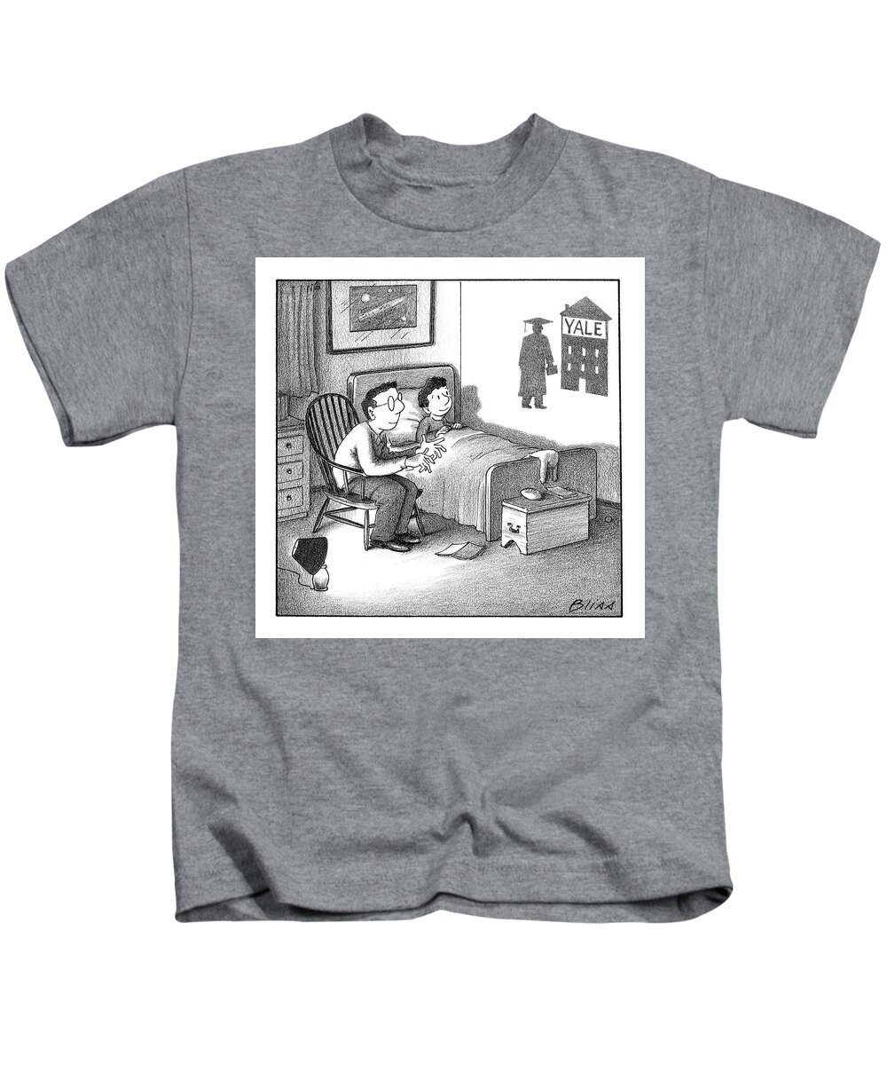College Kids T-Shirt featuring the drawing Yale Shadow by Harry Bliss