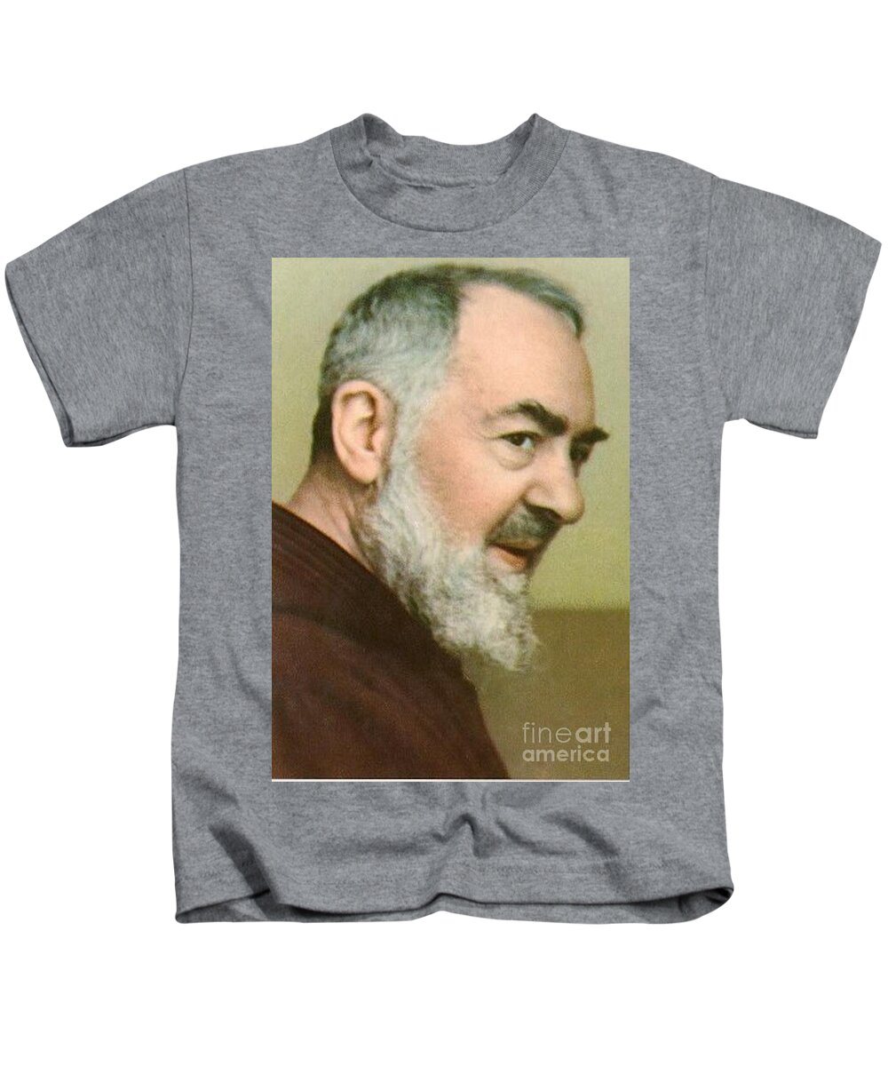 Prayer Kids T-Shirt featuring the photograph Padre Pio #32 by Archangelus Gallery