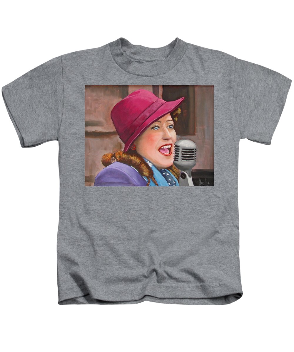 1940s Kids T-Shirt featuring the painting 40s SINGER by Kevin Hughes