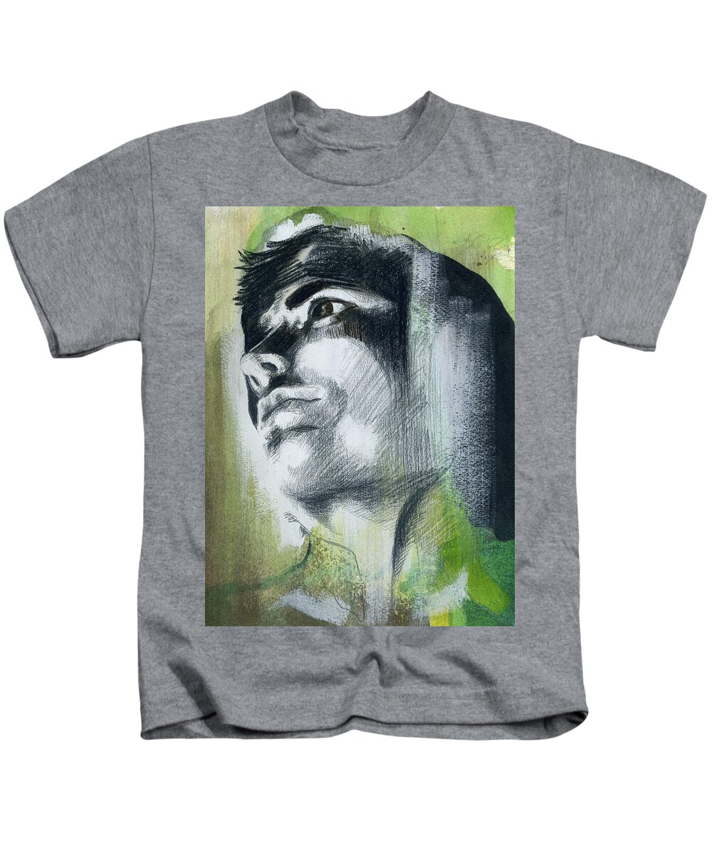 Figurative Art Kids T-Shirt featuring the painting A Boy Named Persistence by Rene Capone