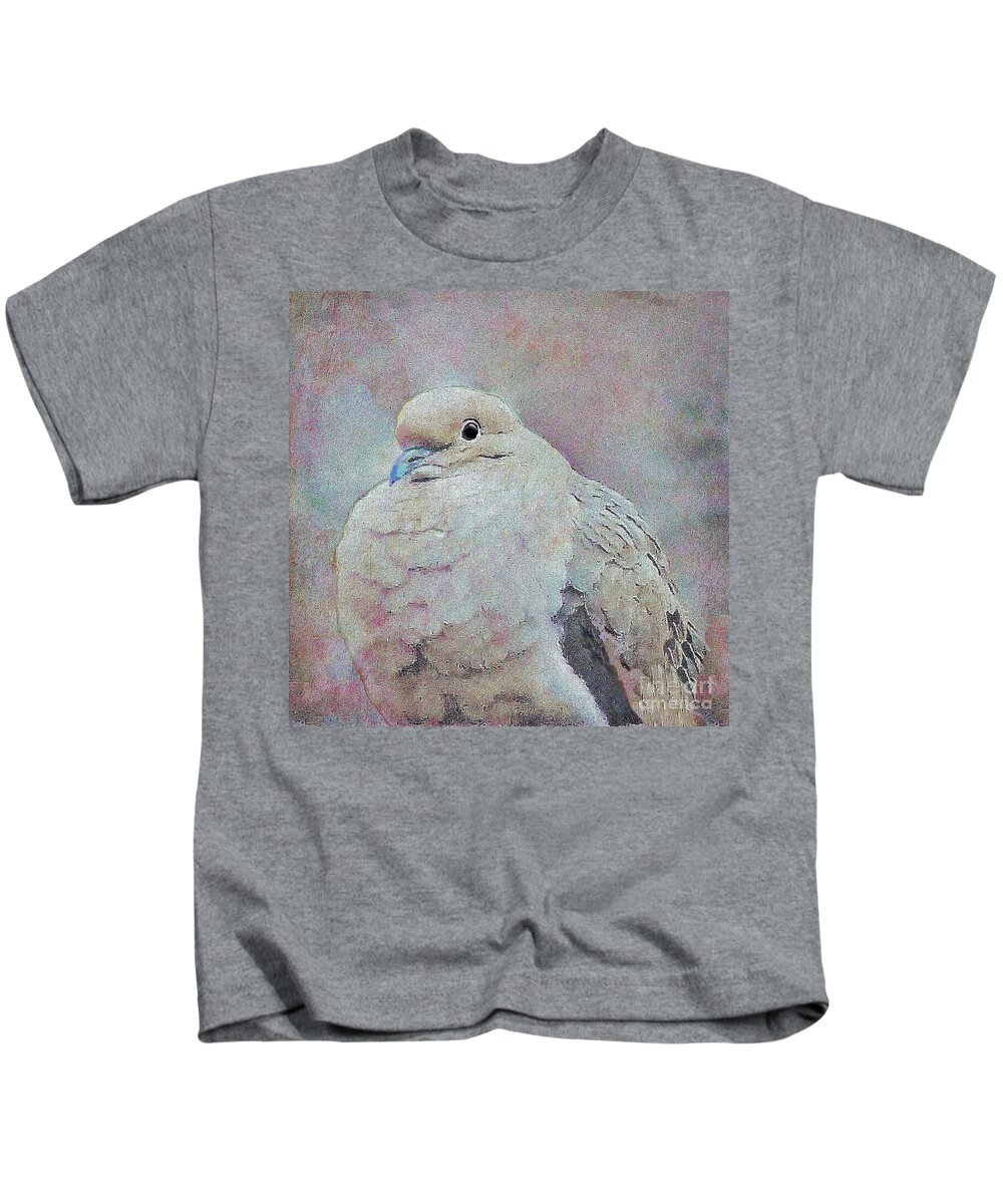 Bird Kids T-Shirt featuring the digital art Adult Mourning Dove by Janette Boyd