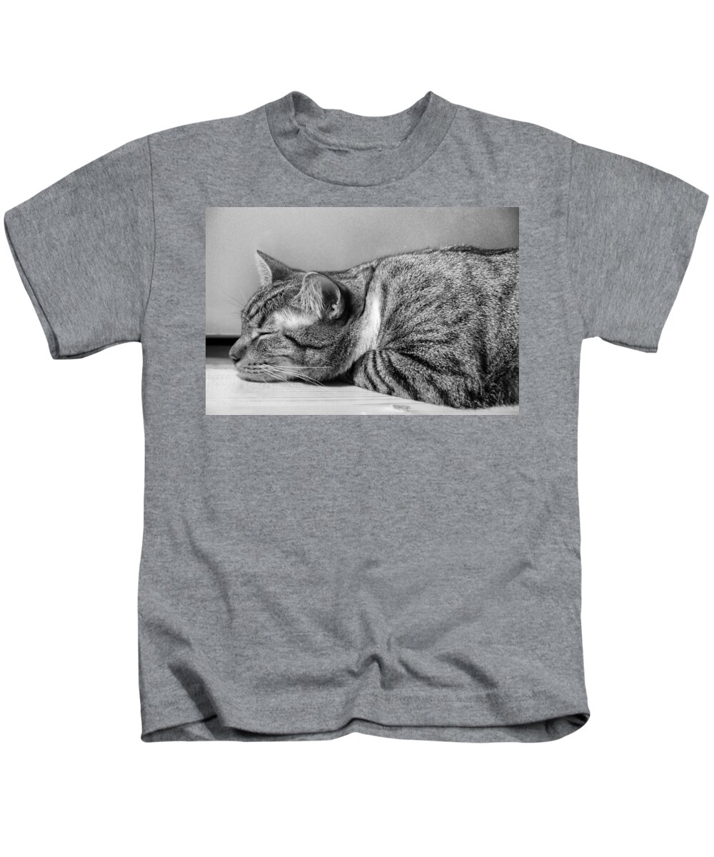 Cat Kids T-Shirt featuring the photograph Afternoon Cat Nap by Georgette Grossman