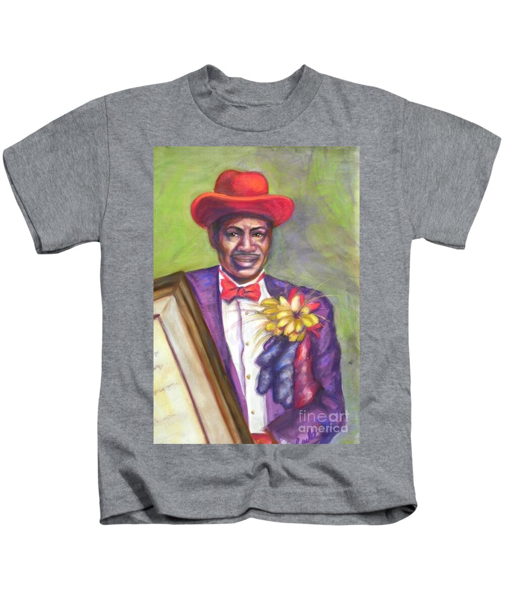 Portrait Kids T-Shirt featuring the painting Al-Carnival Time's Birthday by Beverly Boulet