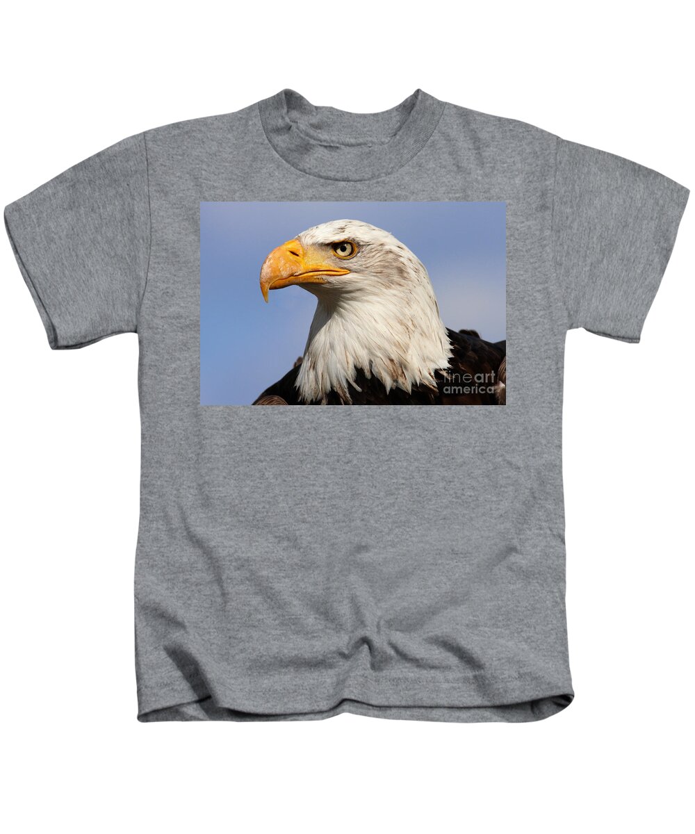 America Kids T-Shirt featuring the photograph American Bald Eagle by Nick Biemans