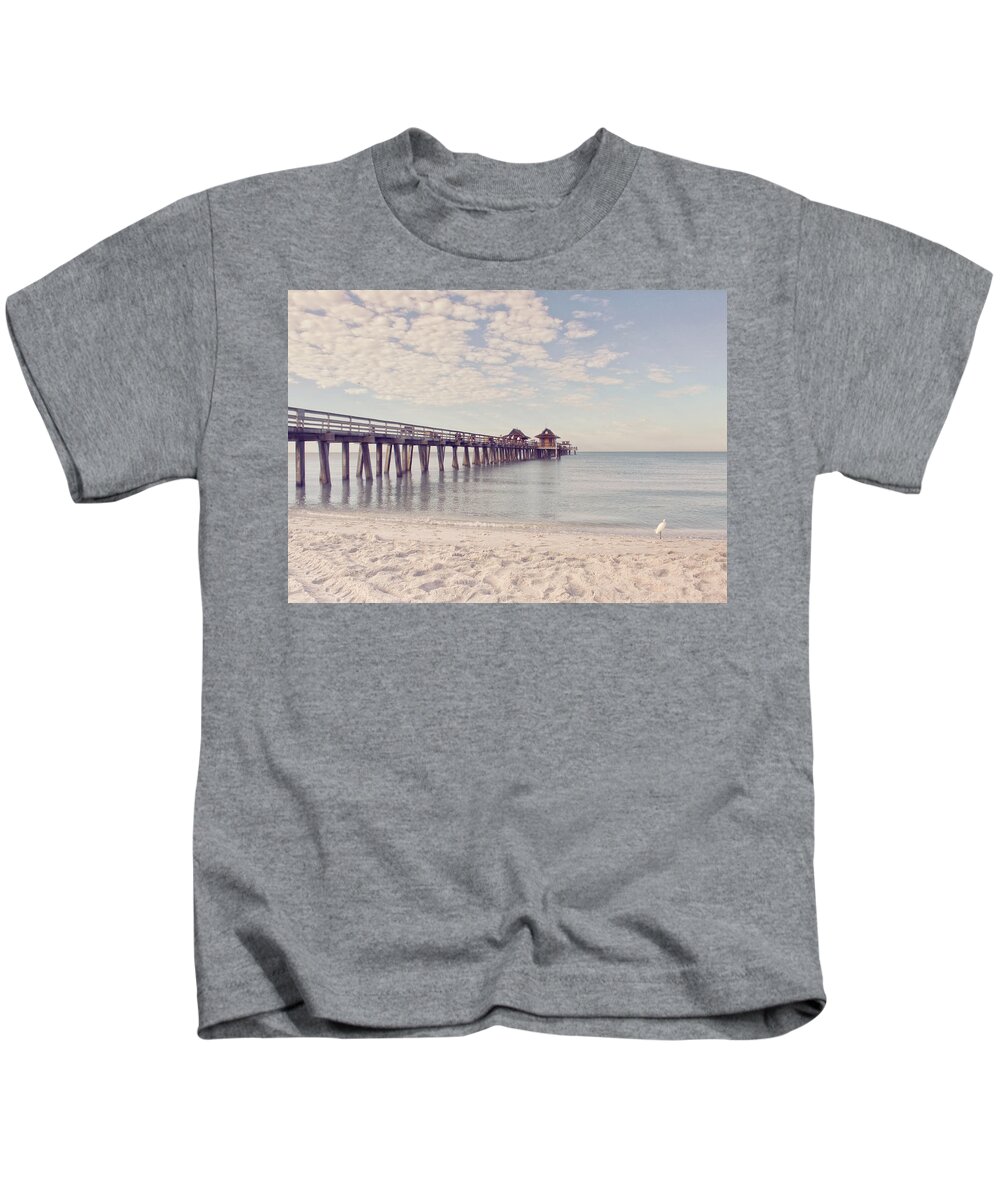 Pier Kids T-Shirt featuring the photograph An Early Morning - Naples Pier by Kim Hojnacki