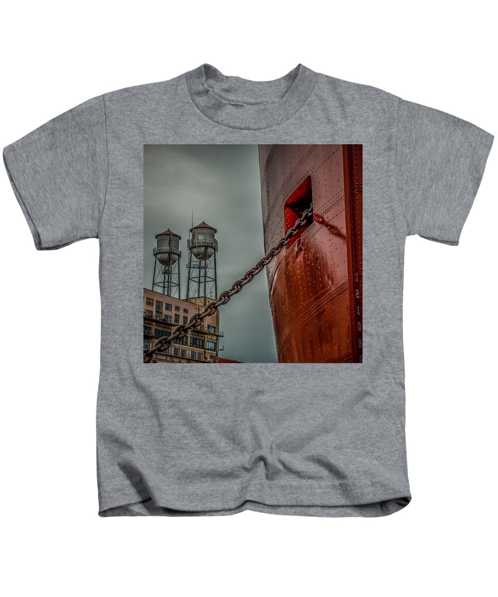 Ss William A Irvin Kids T-Shirt featuring the photograph Anchor Chain by Paul Freidlund