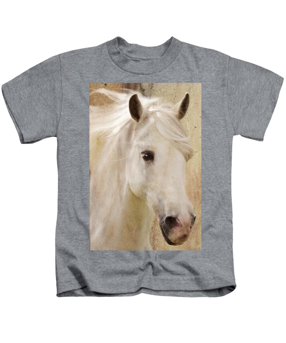 White Stallion Kids T-Shirt featuring the photograph Andalusian Dreamer by Melinda Hughes-Berland