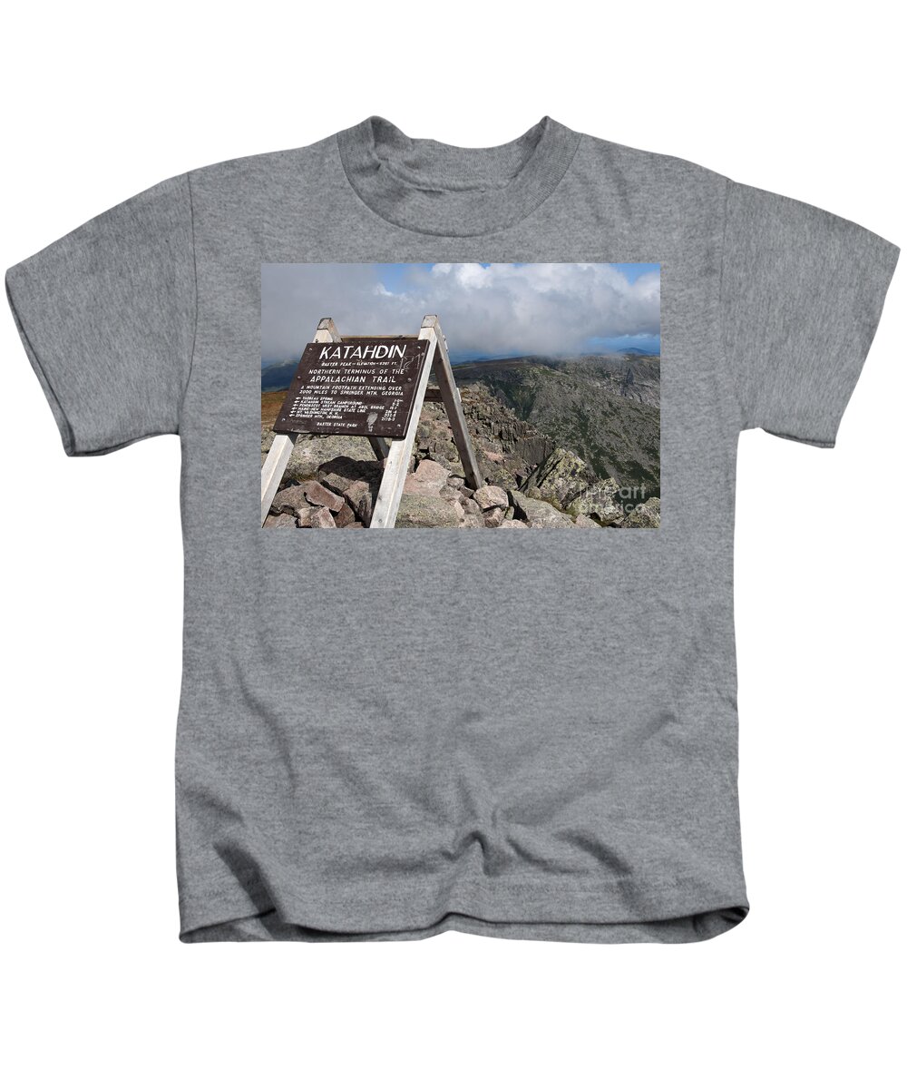 At Kids T-Shirt featuring the photograph Appalachian Trail Mount Katahdin by Glenn Gordon