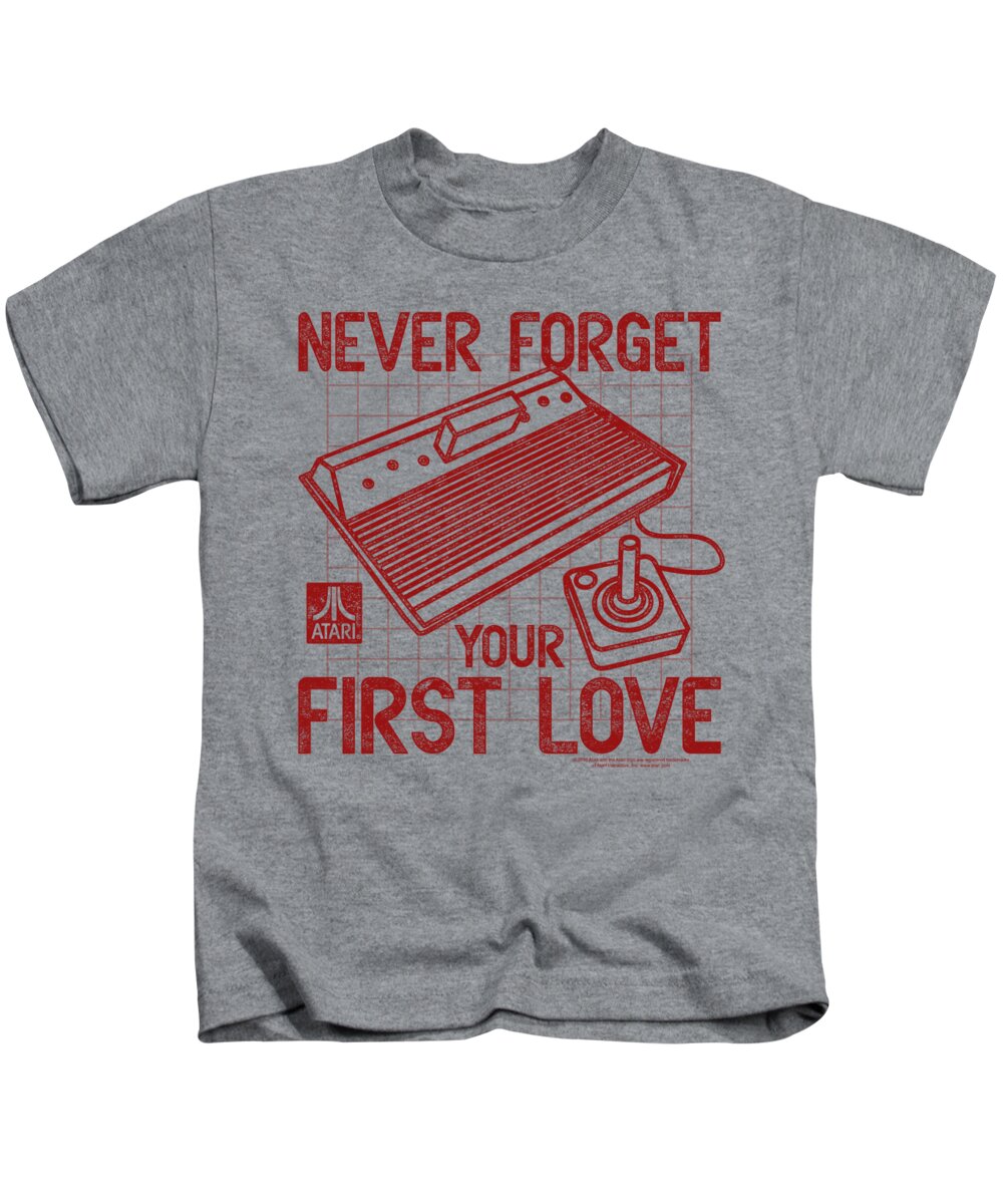 Nostalgia Kids T-Shirt featuring the digital art Atari - First Love by Brand A