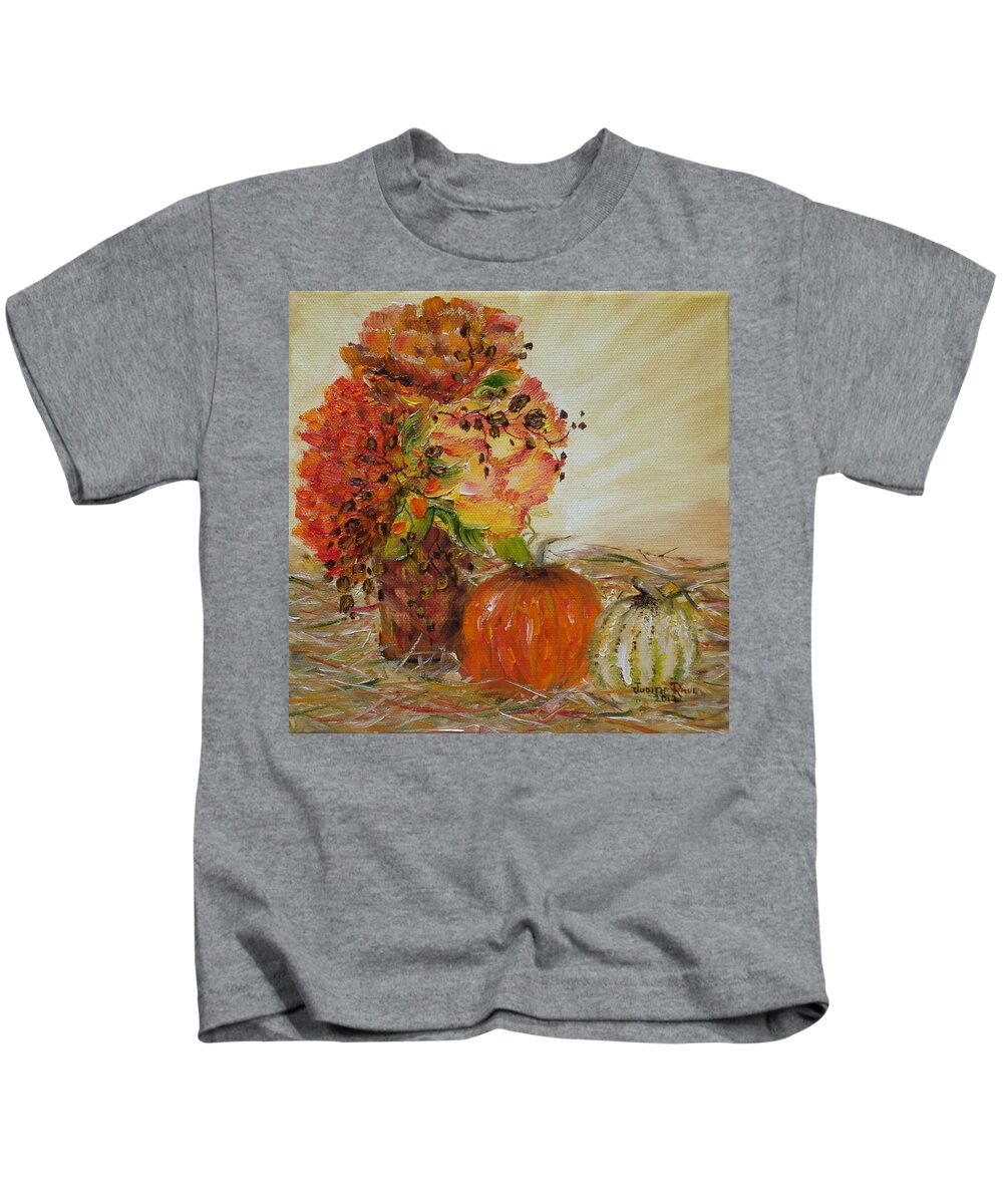 Autumn Kids T-Shirt featuring the painting Autumn Sunrise by Judith Rhue