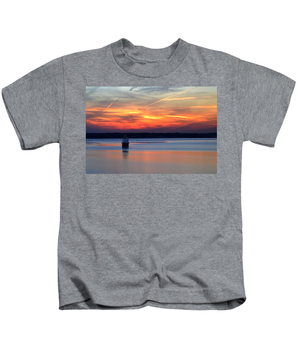 Chesapeake Bay Kids T-Shirt featuring the photograph Baltimore Light at Gibson Island by Bill Swartwout
