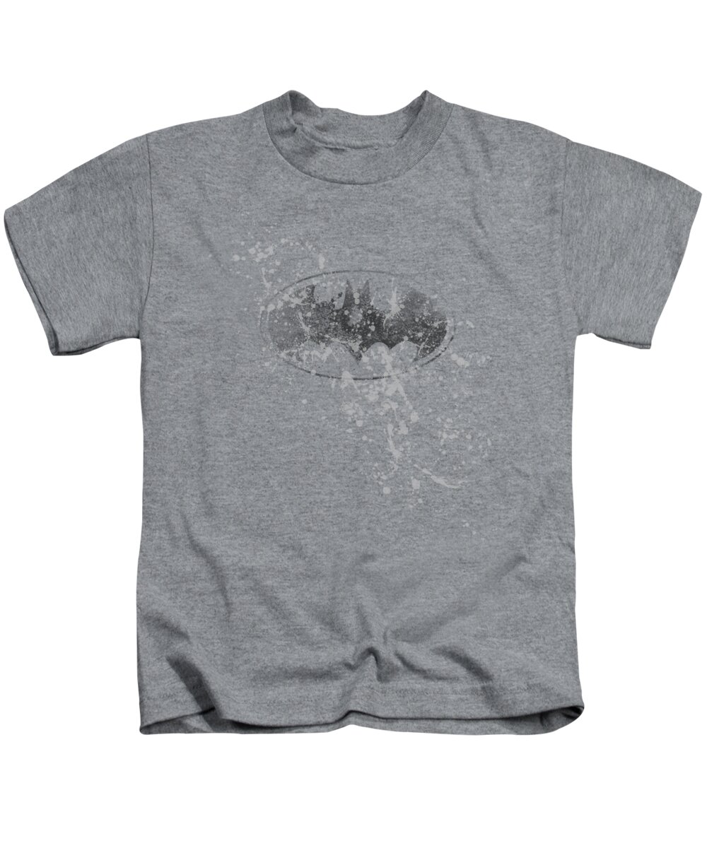 Batman Kids T-Shirt featuring the digital art Batman - Burned And Splattered by Brand A