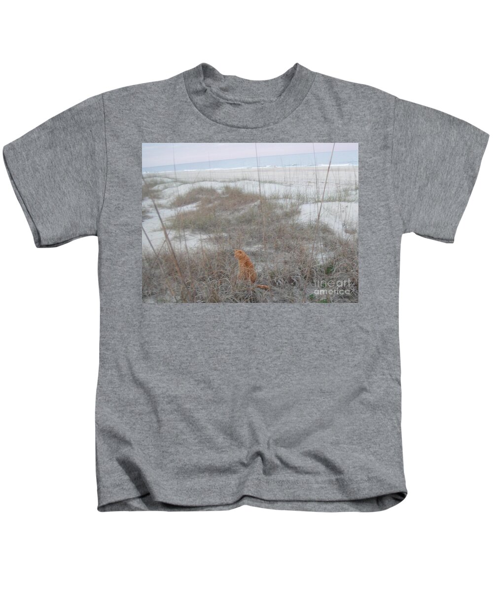 Beach Kids T-Shirt featuring the photograph Beach Cat.... by WaLdEmAr BoRrErO