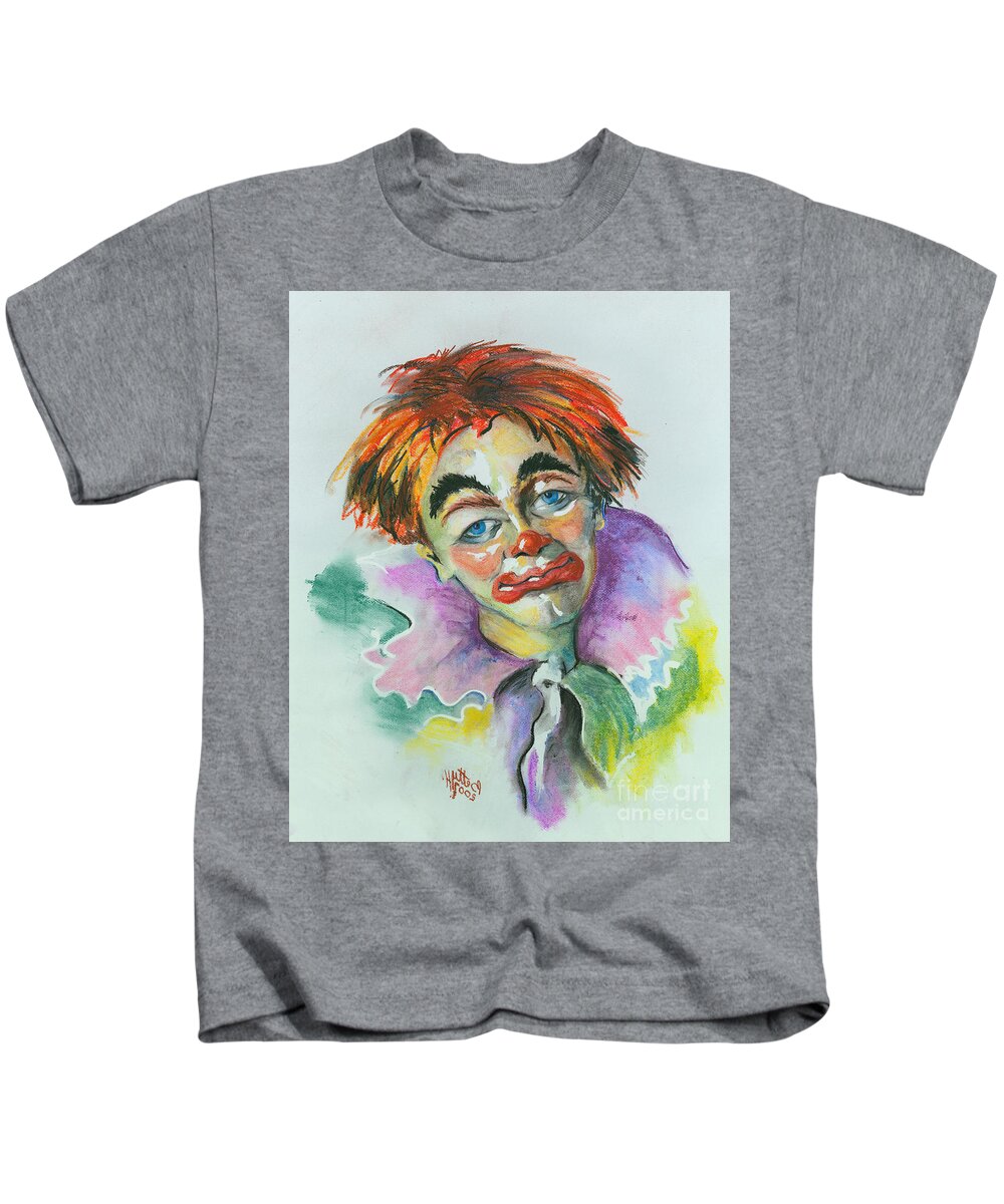 Canvas Print Kids T-Shirt featuring the painting Blue Eyes by Elisabeta Hermann