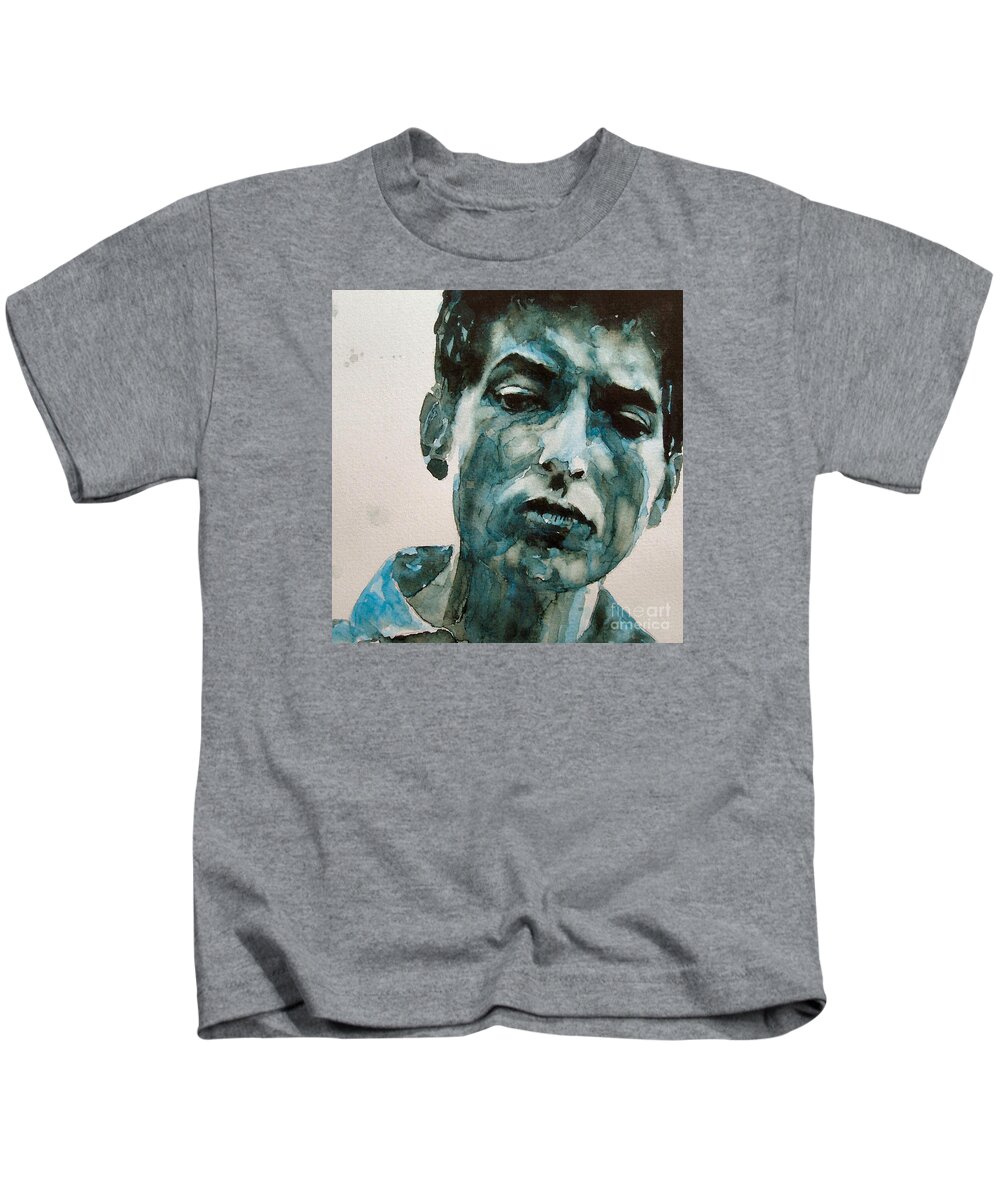 Bob Dylan Kids T-Shirt featuring the painting Bob Dylan by Paul Lovering