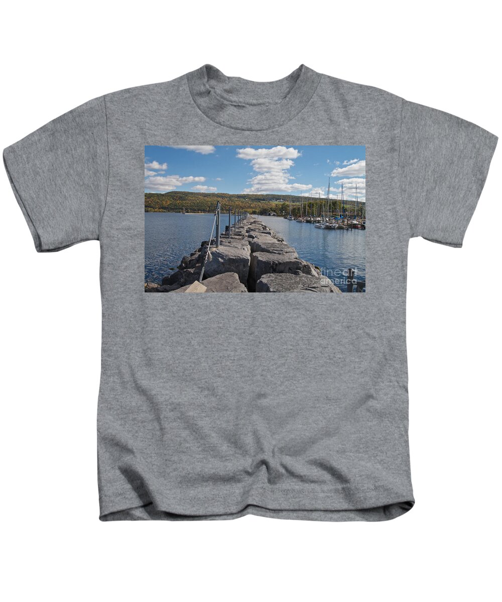 Watkins Glen Kids T-Shirt featuring the photograph Break Wall by William Norton