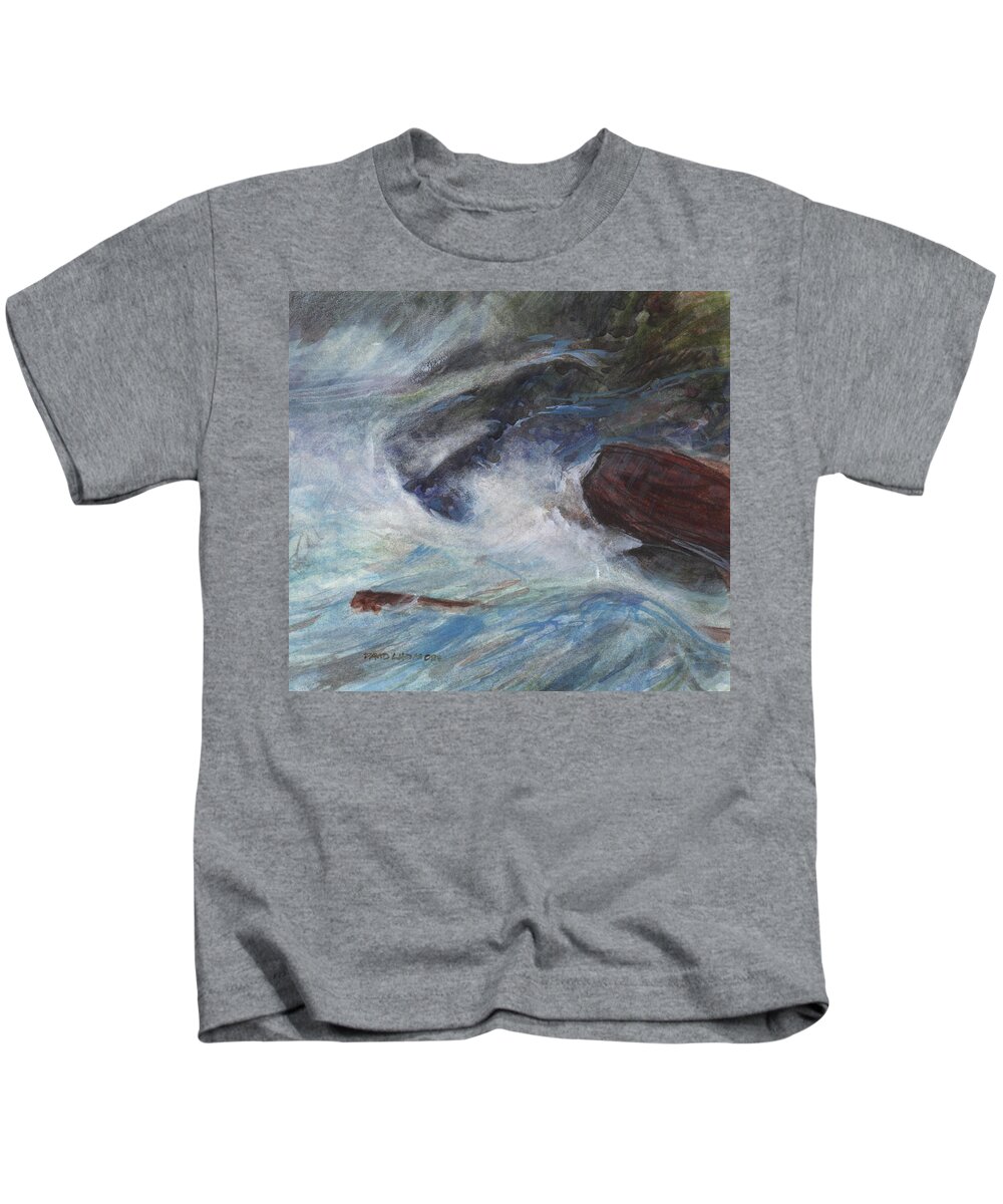 David Ladmore Kids T-Shirt featuring the painting Bright Storm 2 by David Ladmore