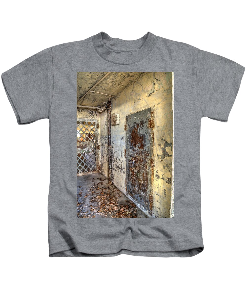 Doors Kids T-Shirt featuring the photograph Chain Gang-2 by Charles Hite