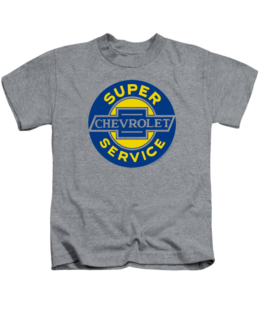  Kids T-Shirt featuring the digital art Chevrolet - Chevy Super Service by Brand A