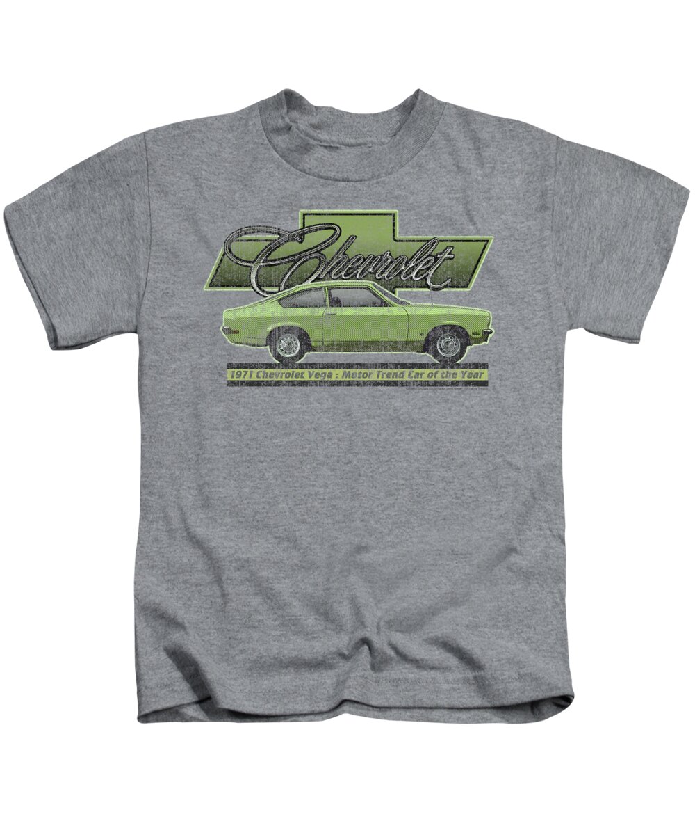  Kids T-Shirt featuring the digital art Chevrolet - Vega Car Of The Year 71 by Brand A