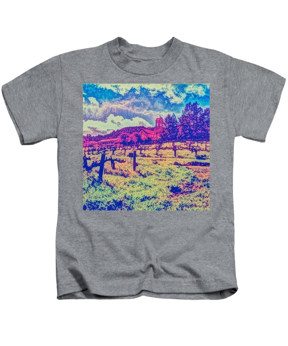 Art Kids T-Shirt featuring the photograph Christian Brothers Winery - Napa, Ca by Anna Porter
