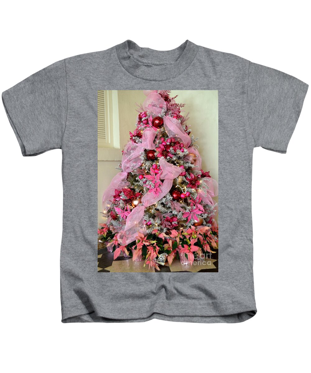 Christmas Kids T-Shirt featuring the photograph Christmas Pink by Mary Deal