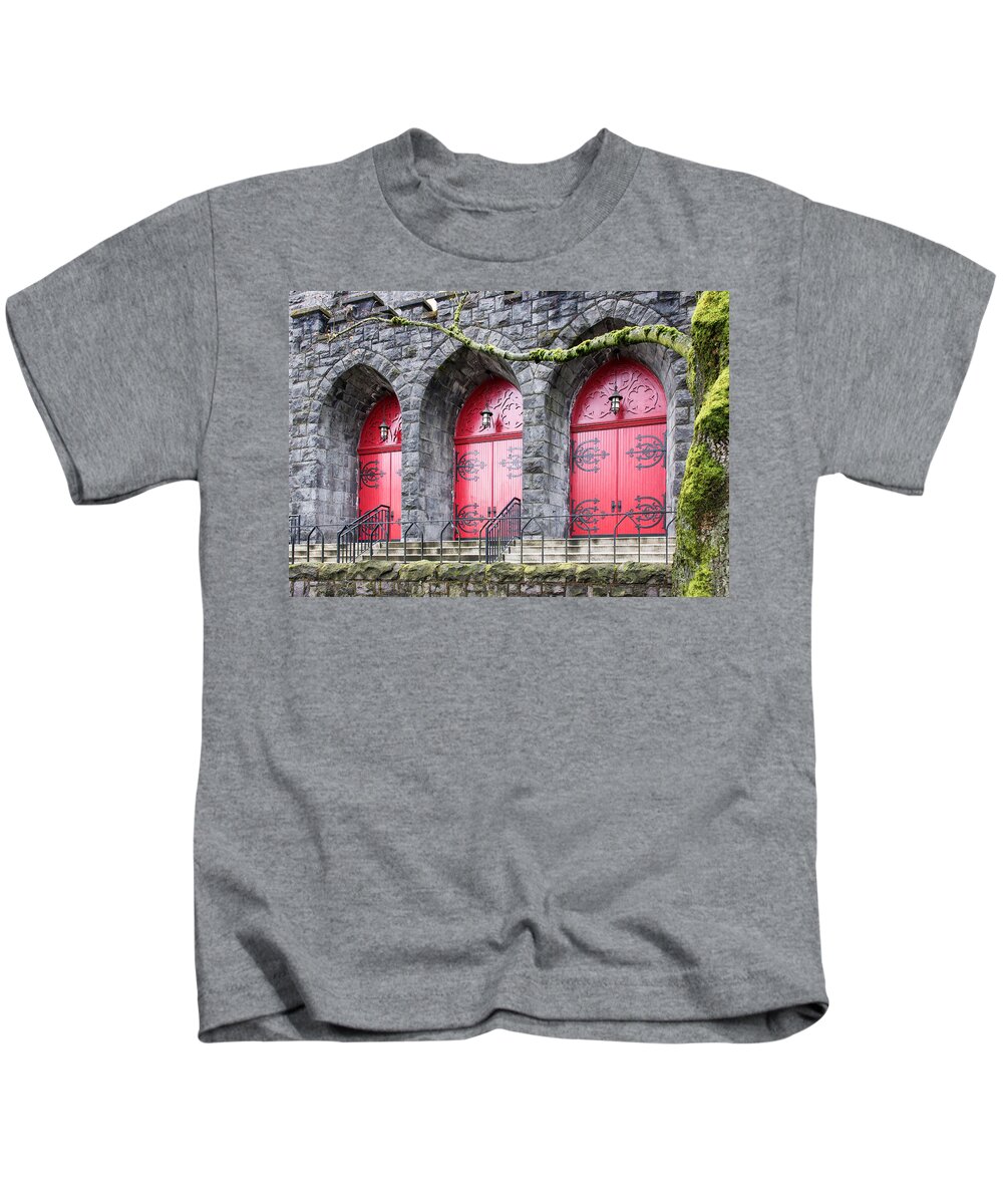 Trinity Kids T-Shirt featuring the photograph Church Doors by Niels Nielsen