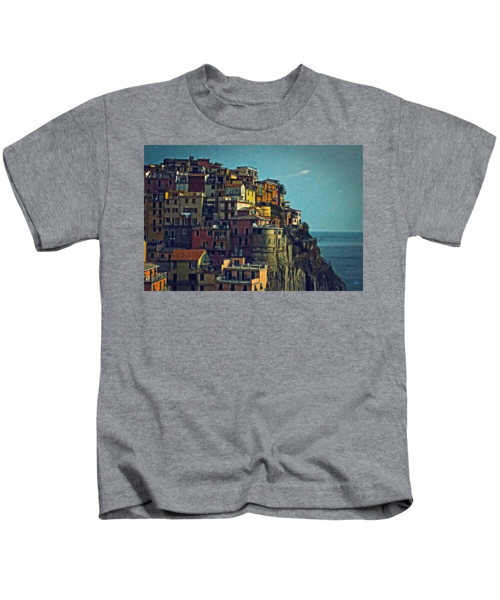 Cinque Terre Kids T-Shirt featuring the painting Cinque Terre Itl4015 by Dean Wittle