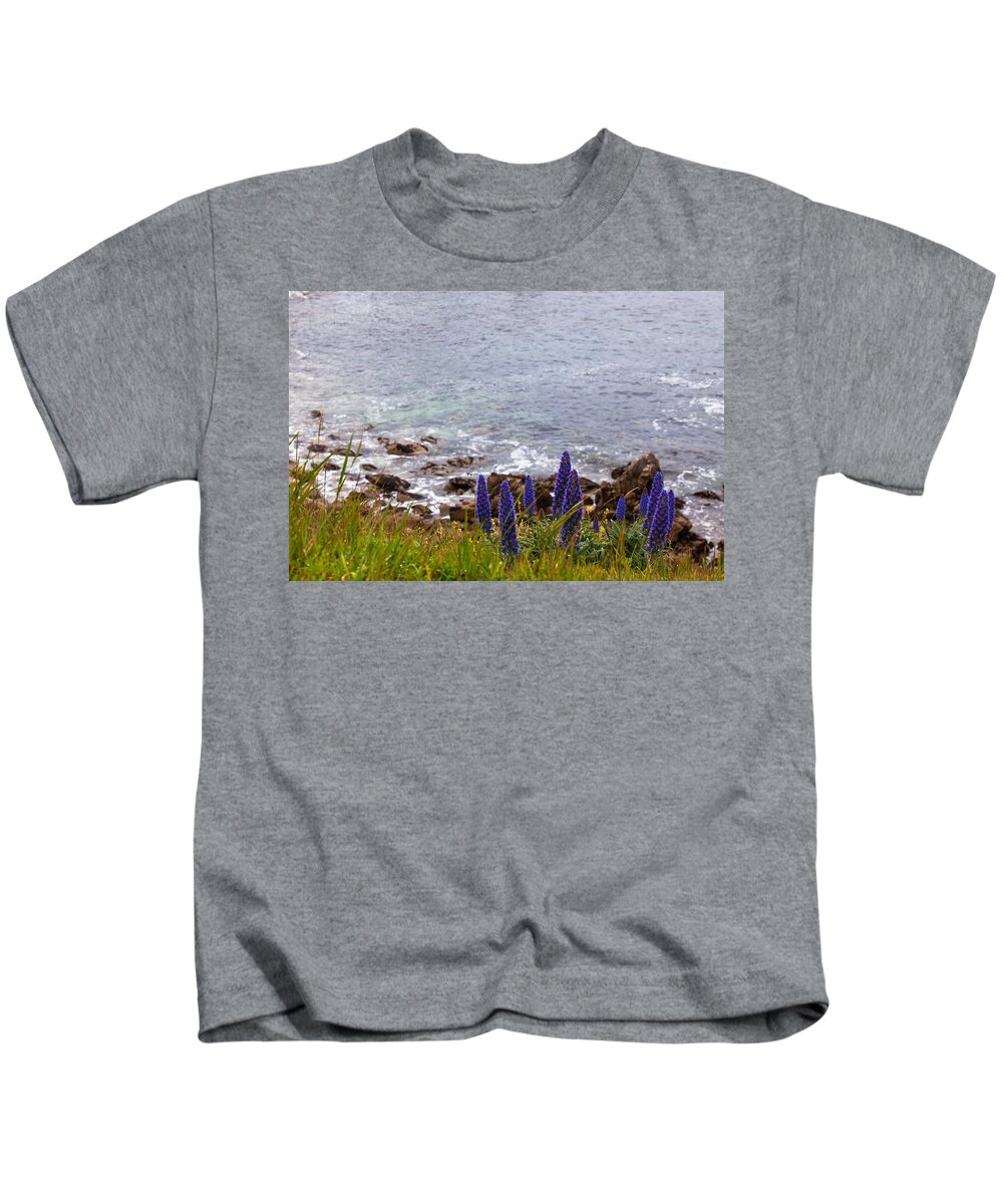 2012 Kids T-Shirt featuring the photograph Coastal Cliff Flowers by Melinda Ledsome