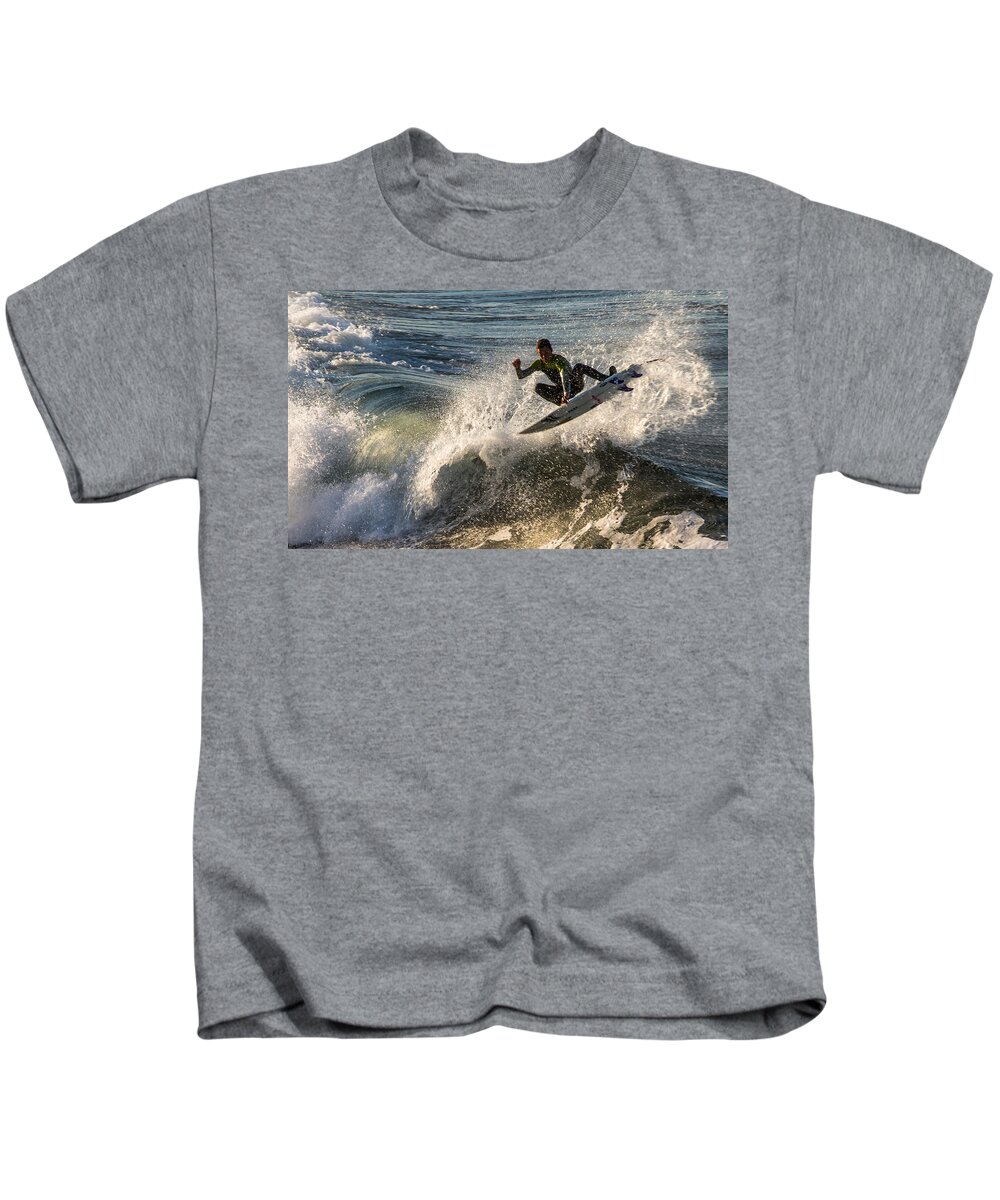 Surfing Kids T-Shirt featuring the photograph Coming up for Air by John Daly