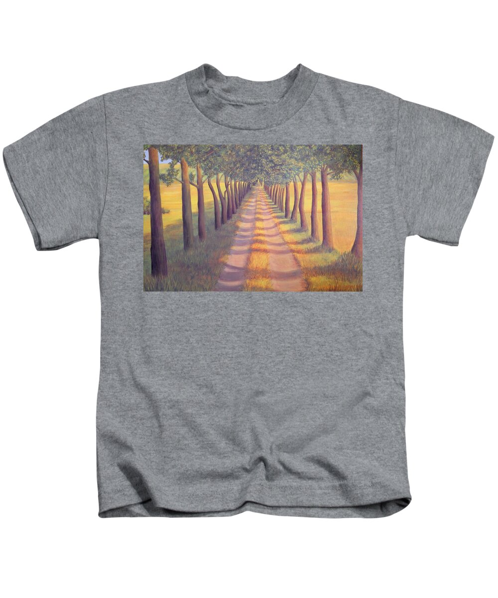 Landscape Kids T-Shirt featuring the painting Country Lane by SophiaArt Gallery