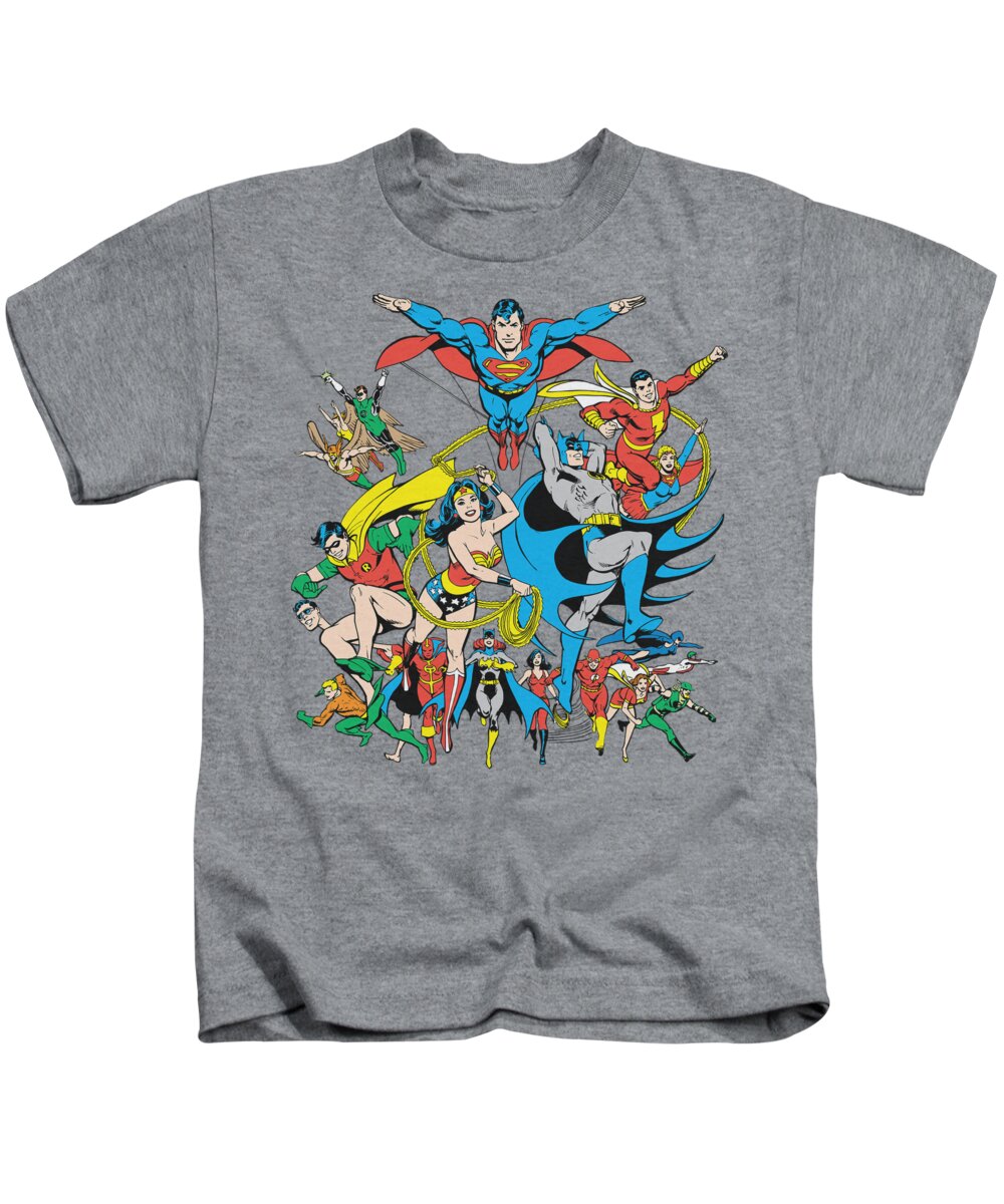 Dc Comics Kids T-Shirt featuring the digital art Dc - Justice League Assemble by Brand A