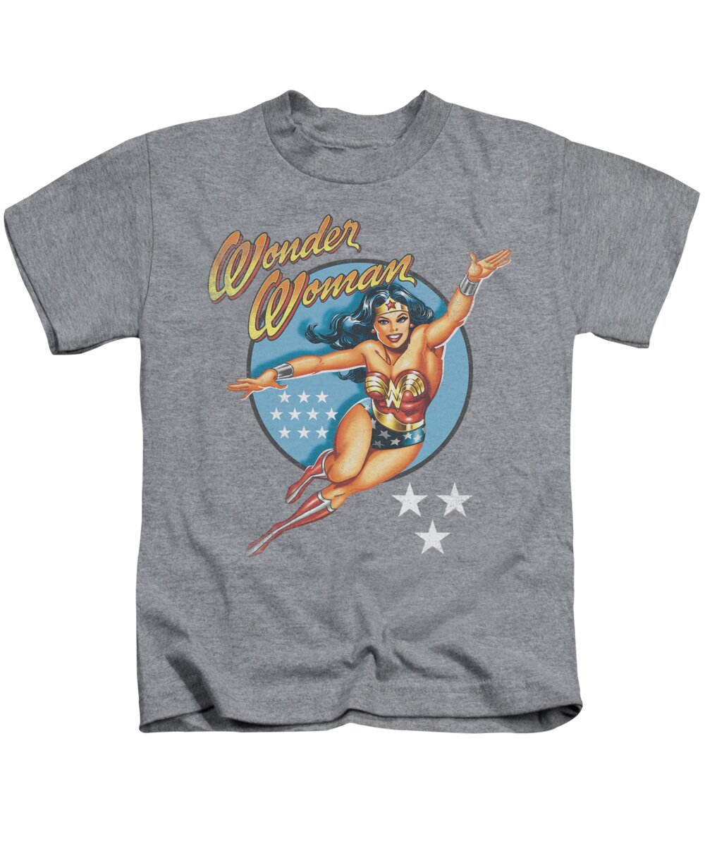  Kids T-Shirt featuring the digital art Dco - Wonder Woman Vintage by Brand A
