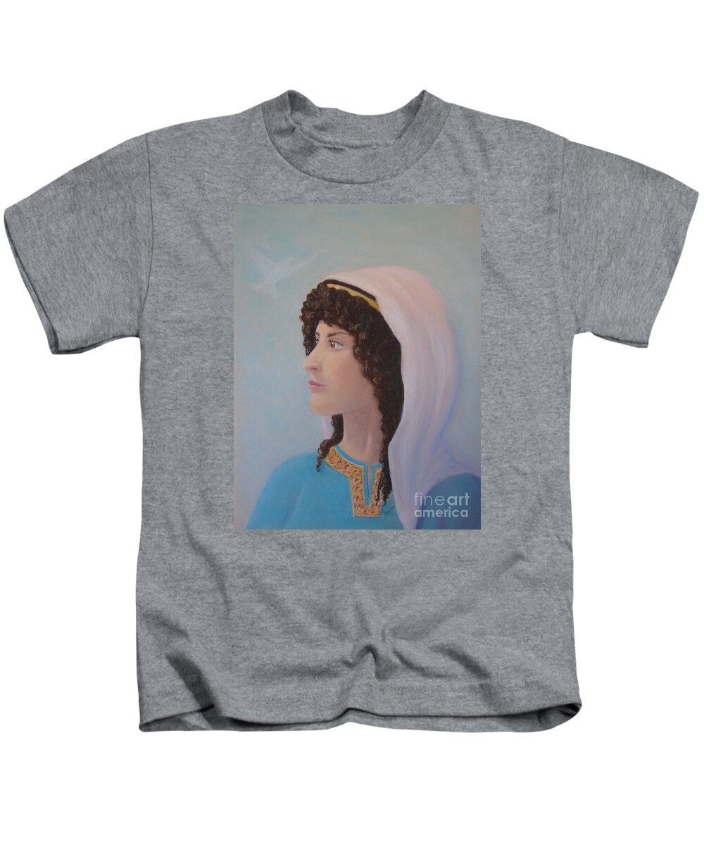 Prophetess Kids T-Shirt featuring the pastel Deborah  Prophetess and Judge by Lynn Quinn