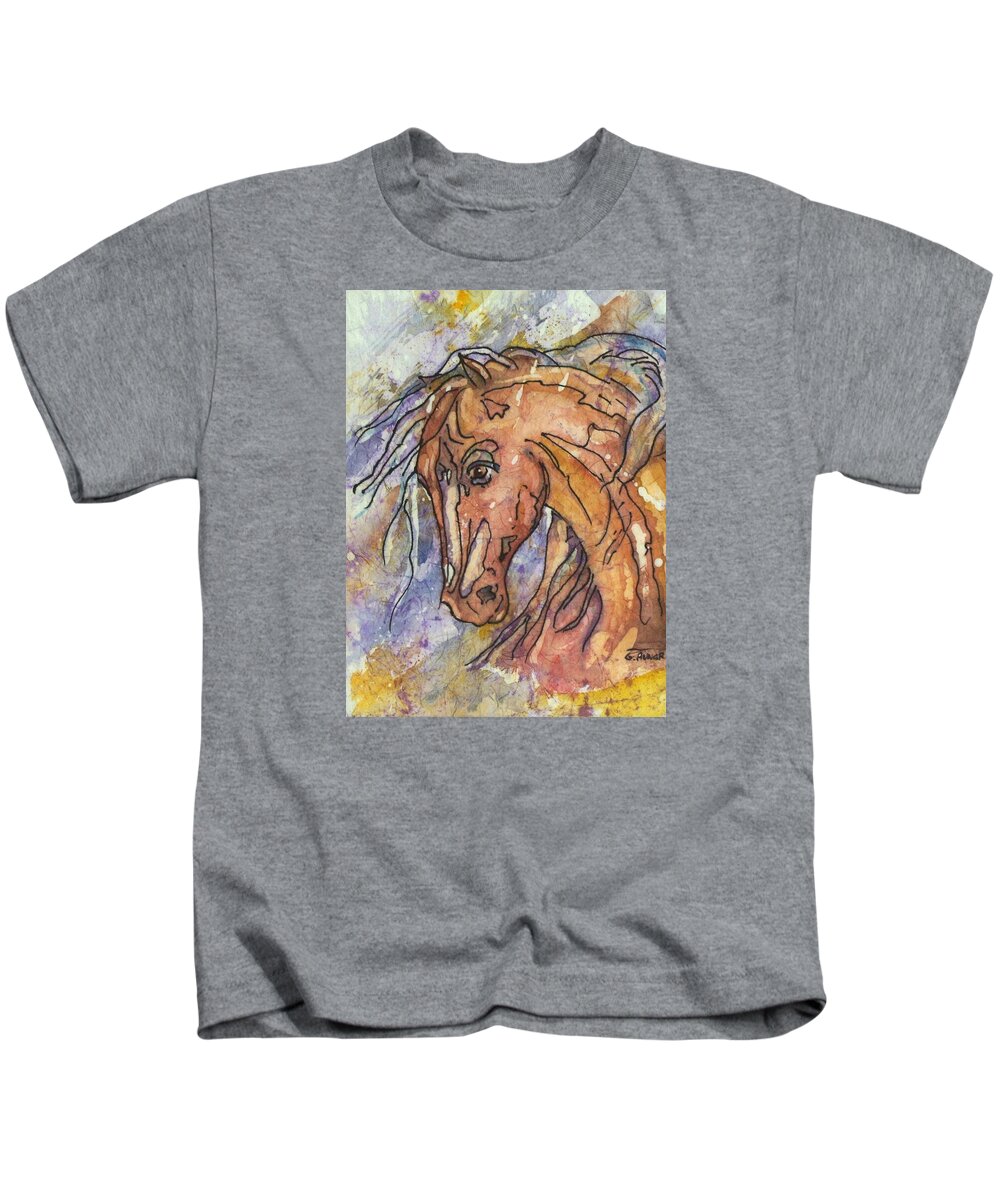 Horse Kids T-Shirt featuring the painting Dream Horse by Gloria Avner