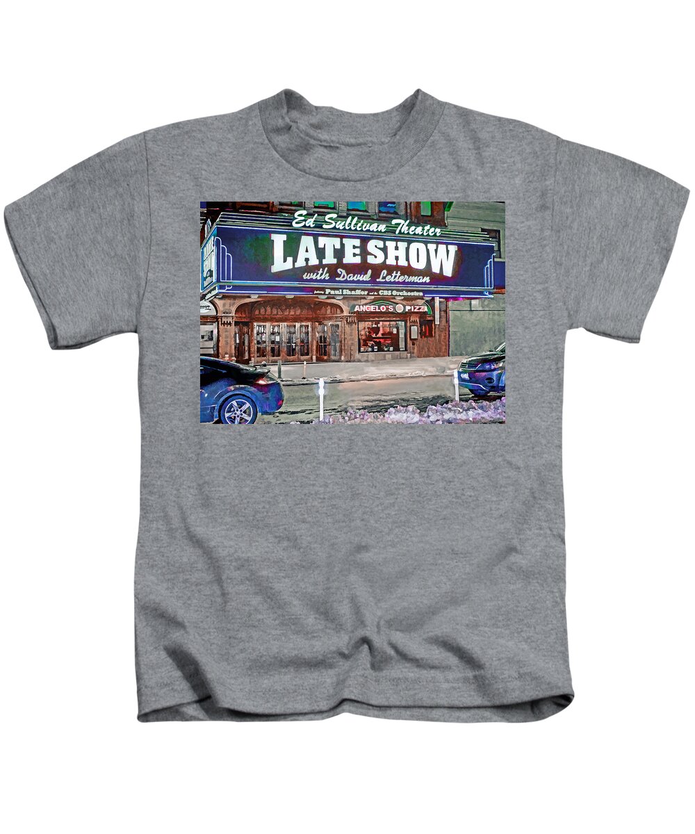 Late Show Kids T-Shirt featuring the photograph Ed Sullivan Theater by Jerry Gammon