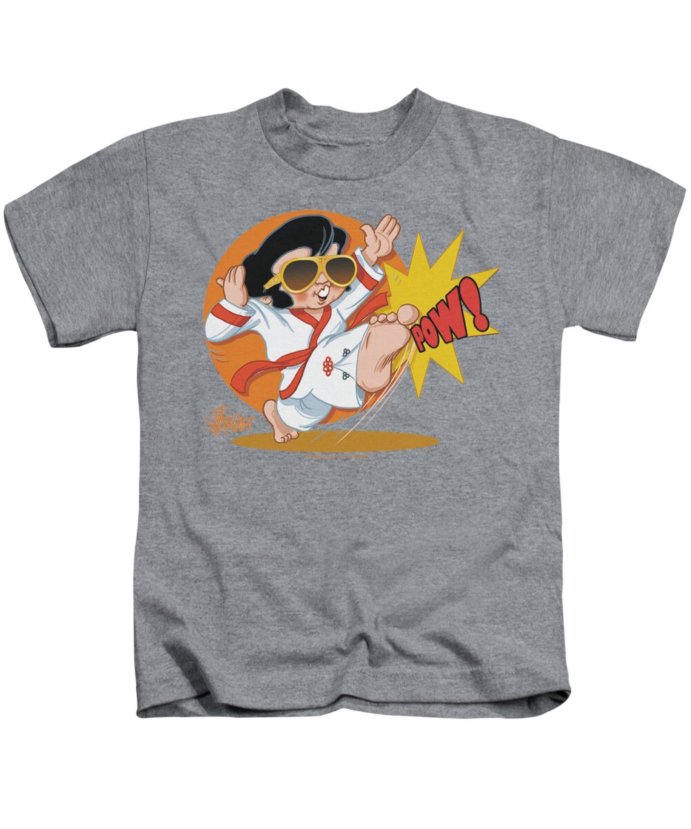  Kids T-Shirt featuring the digital art Elvis - Karate King by Brand A