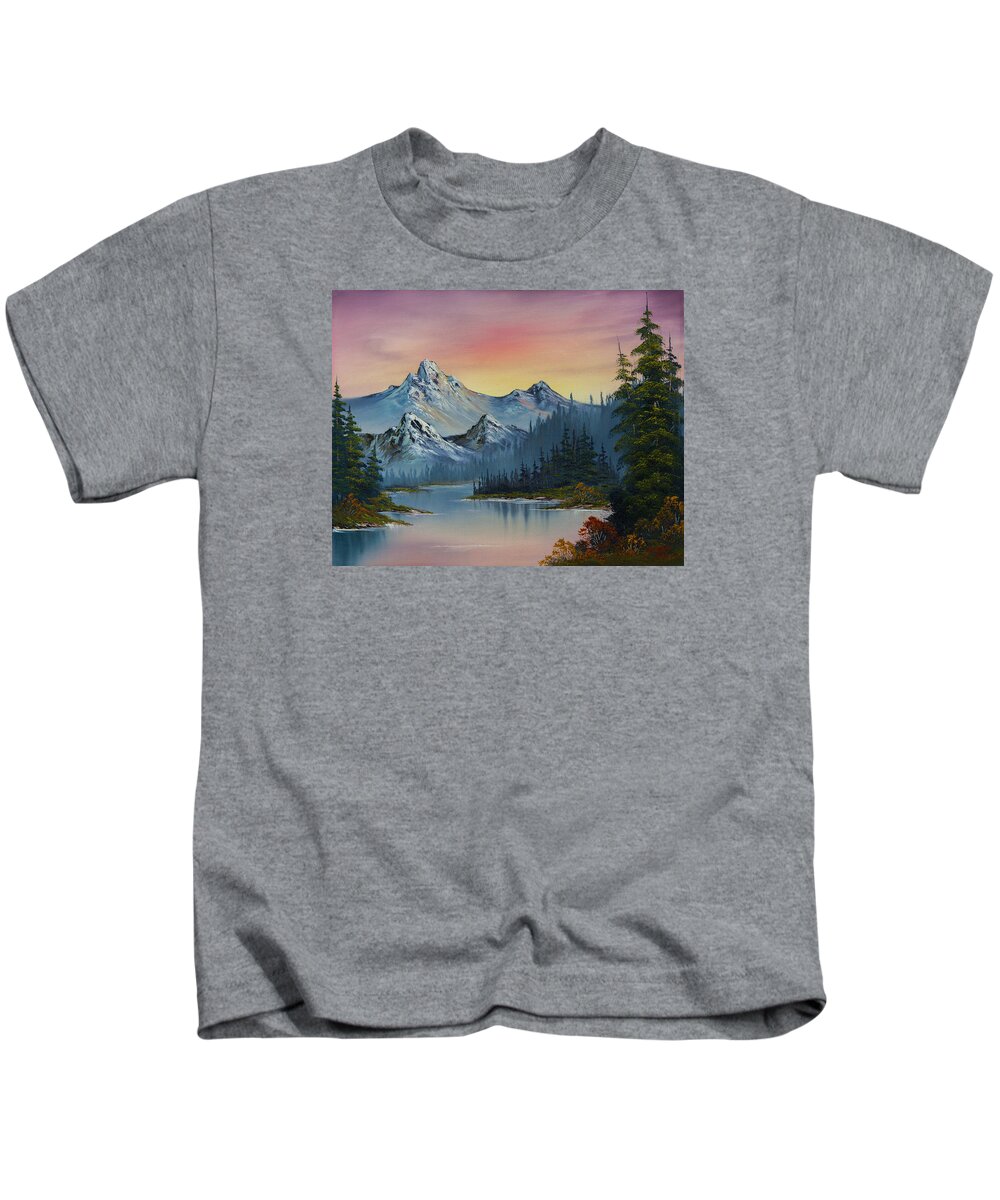 Landscape Kids T-Shirt featuring the painting Evening Splendor by Chris Steele
