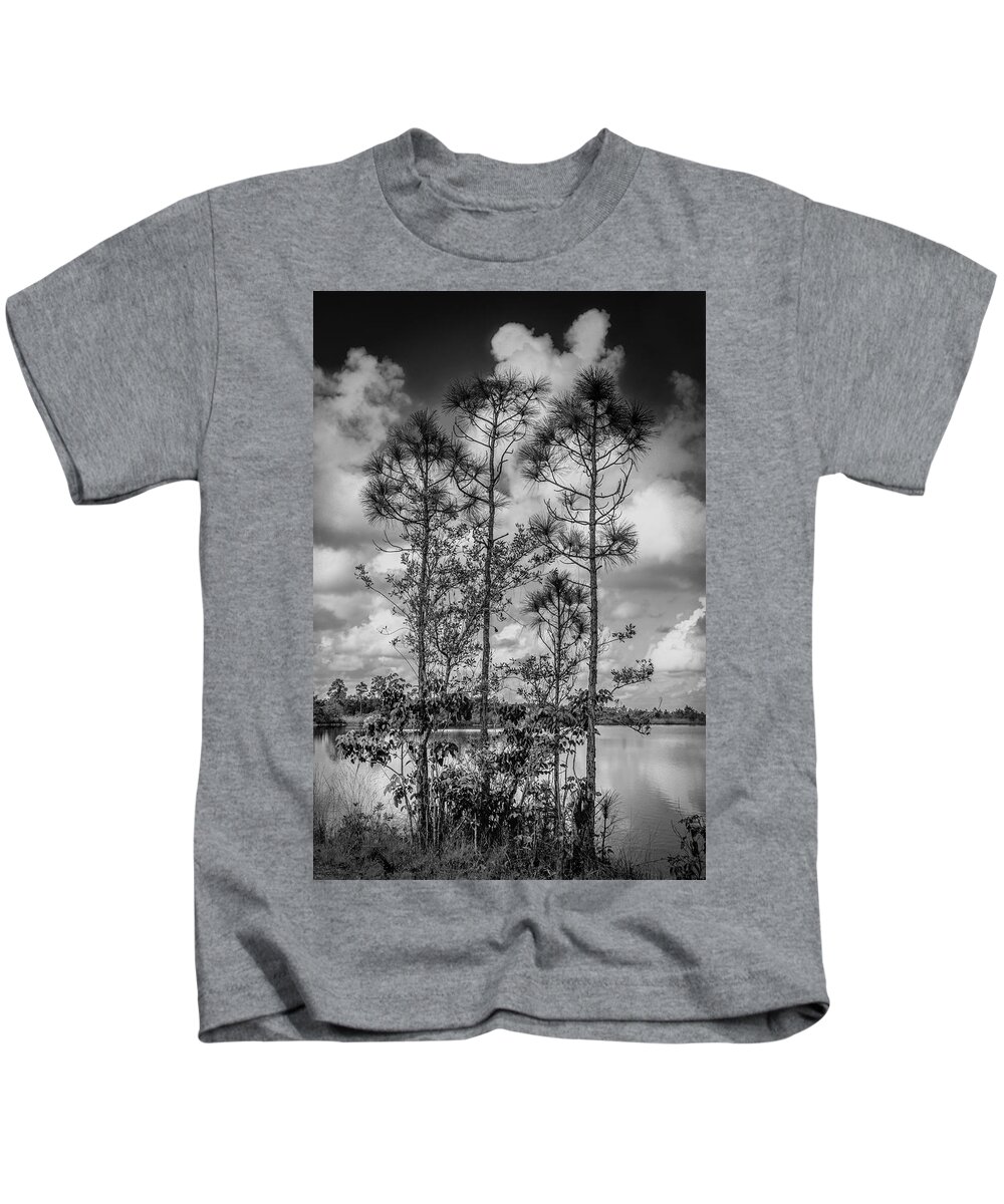 Everglades Kids T-Shirt featuring the photograph Everglades 0336BW by Rudy Umans
