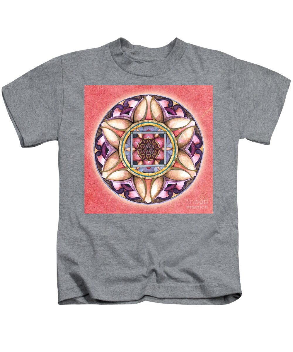 Mandala Art Kids T-Shirt featuring the painting Faith Mandala by Jo Thomas Blaine